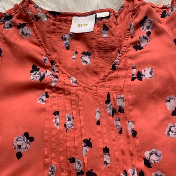Anthropologie Maeve Flutter Maya Floral Blouse-S2 - Picture 8 of 12